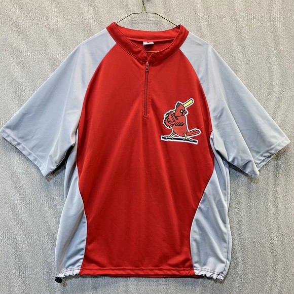 Vintage St Louis Cardinals SGA MLB 1/4 Zip Pullover Warm Up Shirt - Picture 1 of 10